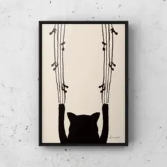★A4フレーム付き★オリジナル アートポスター SONG FOR U 猫