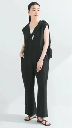 uncrave アンクレイヴ ベルジアンリネン オールインワン（ネイビー 