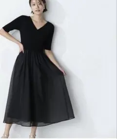 NATURAL BEAUTY BASIC⭐︎オーガンドッキングニットワンピースPS