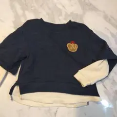 petit main クマ刺繍 長袖トレーナー 110cm