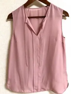 超美品】セオリー Theory ノースリーブボウタイブラウス レッド S 