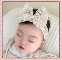 ベビー　フリル リボン　ヘアバンド