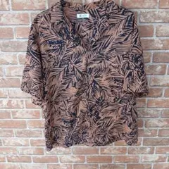半袖シャツ 茶色 アロハシャツ　柄シャツ　アメカジ ルードのサムネイル