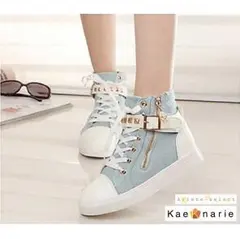 ハイカット スニーカー レディース  インソール付　デニム地