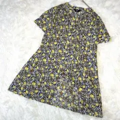 SHIPS Colors レモンプリント ギャザーシャツ　フレンチスリーブ　美品のサムネイル