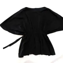 グレーブラックバルーンスリーブ ブラウス