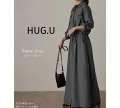 極美品 HUG.U バグユー シャツ ワンピース 長袖 レギュラー丈 Ｍ