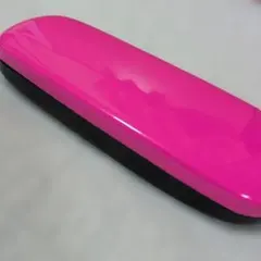 メガネケース　ピンク ✕黒　バイカラー　ツートンカラー