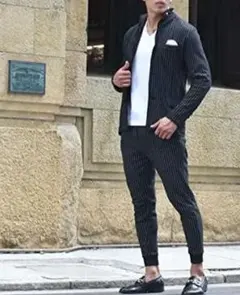 スウェット ストライプ セットアップスーツ S