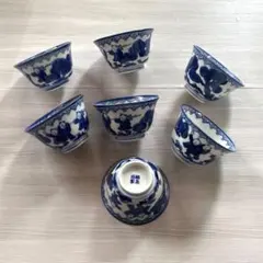 鍋島焼 唐子 虫取り図 湯呑み茶碗 7個