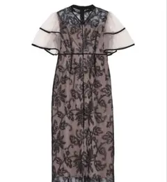 leja フラワー刺繍シースルーパーティードレス