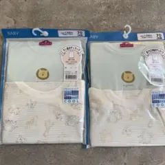 TOPVALU ベビー肌着セット ラン型ボディスーツ70
