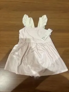 【新品未使用タグ付き】女の子ワンピース水着 フリルチェック柄 ピンク 120cm
