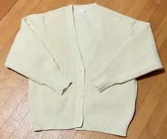 しまむら MEETIA Vネックカーディガン (アイボリー・LLサイズ)