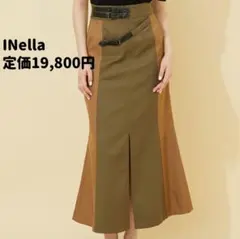 完売品✨INella イネラ　バイカラーベルトラインスカートのサムネイル