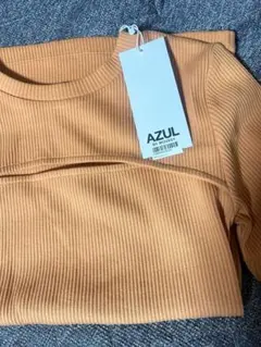 AZUL BY MOUSSY リブカットソー 半袖 M 胸元 背中デザイン
