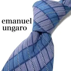 【美品】 emanuel ungaro ストライプ柄 ネクタイ ネイビーのサムネイル