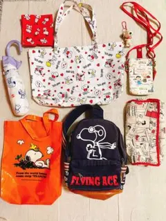 スヌーピー リュック バッグ 折りたたみ傘 ティッシュケースかバー 他 平成