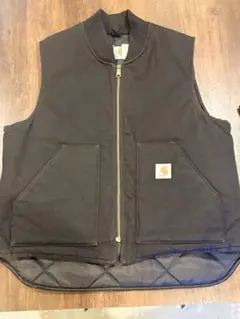 Carhartt ブラック ベスト ジッパー付き