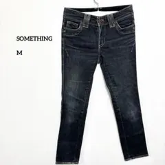 SOMETHINGスキニーデニム ブラック28インチ M日本製ストレッチe281