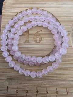 ローズクォーツ ブレスレット 三連