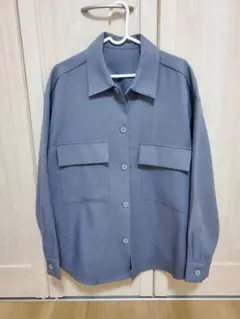 GU　CPOシャツジャケット　ブルーグレー