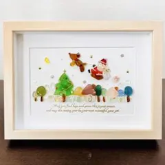 サンタが街にやって来た シーグラスアート レア No.558