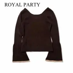 ROYAL PARTYロイヤルパーティー ニットトップス F フレア袖 長袖