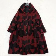 慈雨 ジウ 花柄 アシンメトリー 変形 ウール ロング コート 慈雨 ジウ 花柄 アシンメトリー 変形 ウール ロング コート - メルカリ