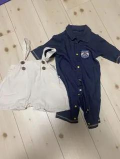 【大人気】ベビー服 セット 70㎝ オーバーオール ロンパース 車ワッペン付