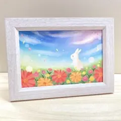 原画：ハガキサイズ】 湖畔の桜並木 オイルパステル画 - メルカリ