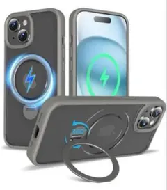 iPhone15Plusケース　MagSafe 米軍MIL規格耐衝撃 回転リング