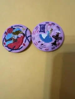 ディズニー刺繍缶バッチ
