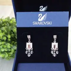 【極美品】SWAROVSKI クリスタル ビーズ スイングピアス シルバー 箱付
