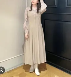 COCODEAL シャツスイッチフレアワンピース　モカ　サイズ2