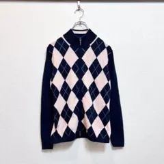 【極美品】ashworth アシュワース ダイヤチェック ニットブルゾン ゴルフのサムネイル
