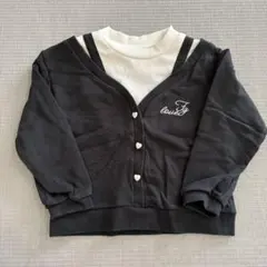 ドッキング カーディガン風 トレーナー 120cm ブラック