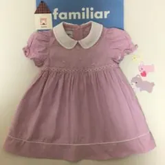 ファミリア 大人気　スモッキング　ワンピース お花　おりぼん　80のサムネイル