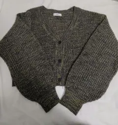 ネイビーとイエロー混糸 ニットセーター