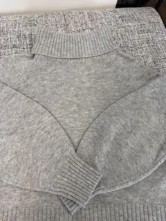 グレー タートルネック 長袖ニット