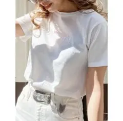 EVRIS ロゴ刺繍 半袖 Tシャツ ホワイトのサムネイル