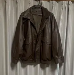 フェイクレザージャケット ブラウン