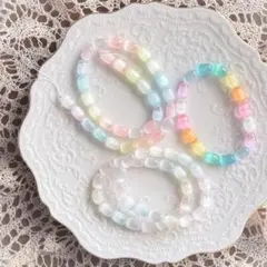 レインボーパステル✨セレナイト マルチカラー 樽型 バレル♡カラフル4点セット♡