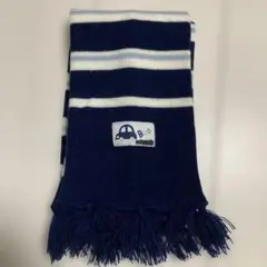 キッズ ボーダー柄 マフラー くるまワッペン付き