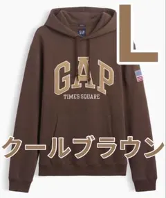 希少レア】新品ꕥ GAP NYタイムズスクエア ロゴ パーカー M ブラウン