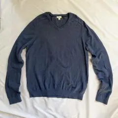 美品✨GAP コットンカシミヤVネックニット セーター ブルー Lサイズ 洗える