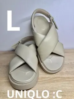 【美品】ユニクロC ベージュ Lサイズ クロスストラップサンダルのサムネイル