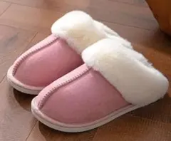 ファー付きスエードルームシューズ（ピンク）M size 24センチ