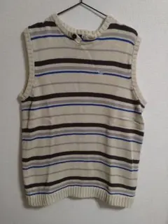 【最終お値下げ】ストライプデザイン ニットベスト　M