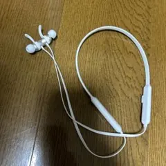 ホワイト ワイヤレスイヤホン ネックバンド式